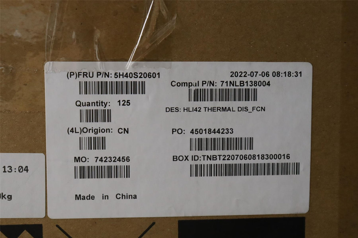 Lenovo 5H40S20602 HEATSINK Heatsink C 82SH DIS_FCN