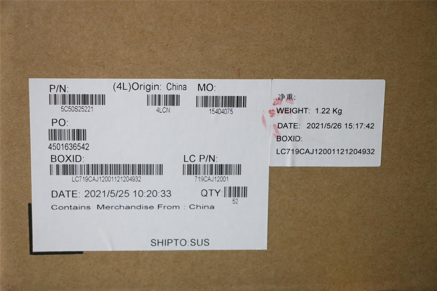 Lenovo Sensor_Board L 20YM ALS 5C50S25221