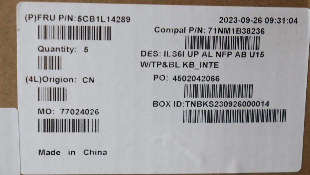 Lenovo IdeaPad 5 16ABR8 Palmrest Cover Touchpad Keyboard US Euro 5CB1L14289