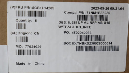 Lenovo IdeaPad 5 16ABR8 Palmrest Cover Touchpad Keyboard US Euro 5CB1L14289