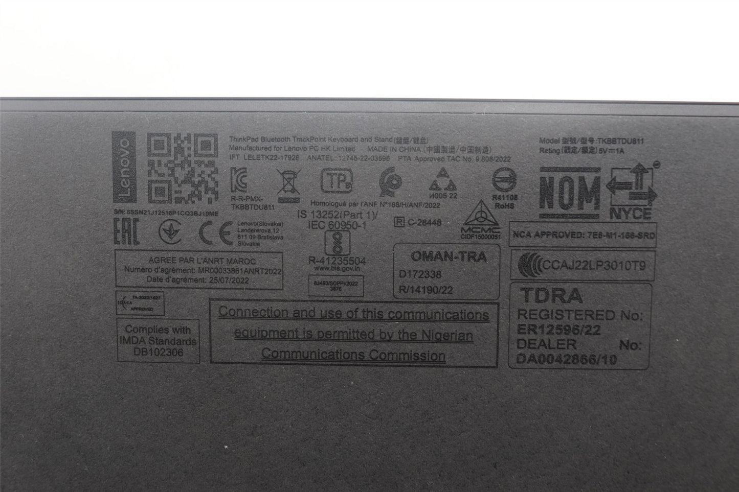 Lenovo NDA-V KBD,LBL-2,PMX,RUS 5N21J12555