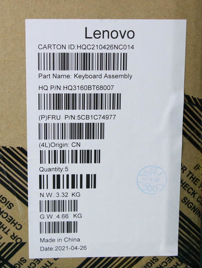 Lenovo IdeaPad 5 16ACH6 Palmrest Cover Touchpad Keyboard Hebrew Grey 5CB1C74977