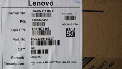 Lenovo HEATSINK FRU ASSY THM 10W QC UMA Peak 5H41B77301