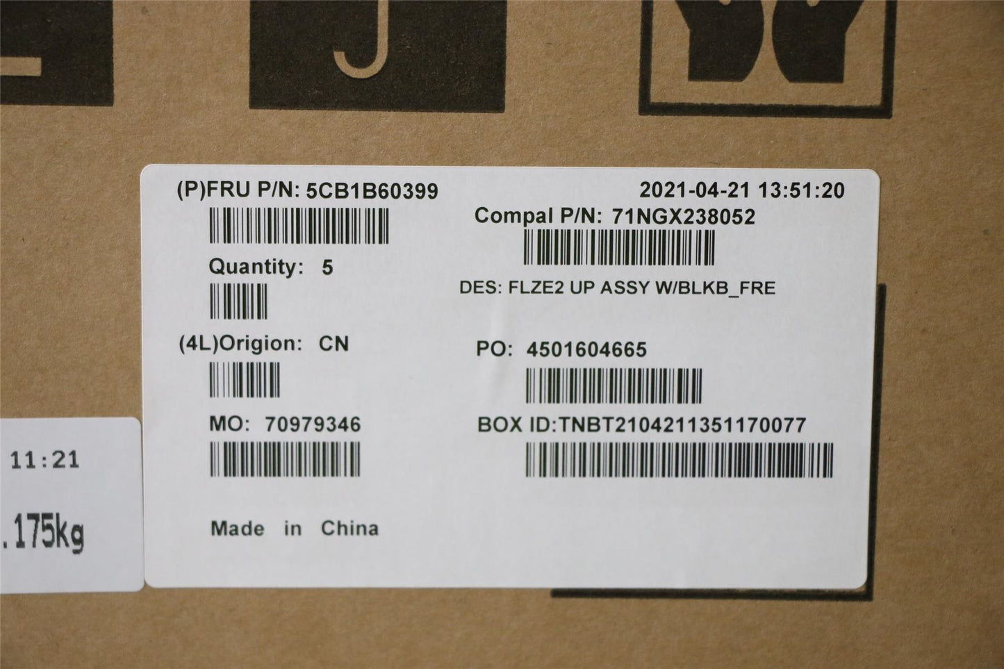 Lenovo Upper Case ASM_FRA C 81XE BLKB 5CB1B60399