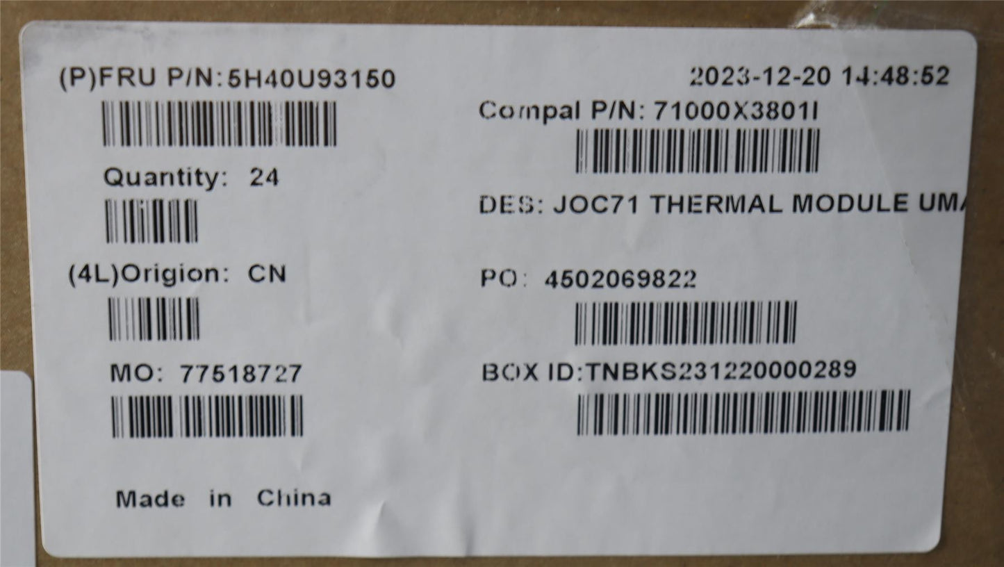 Lenovo UMA Thermal Module 5H40U93150