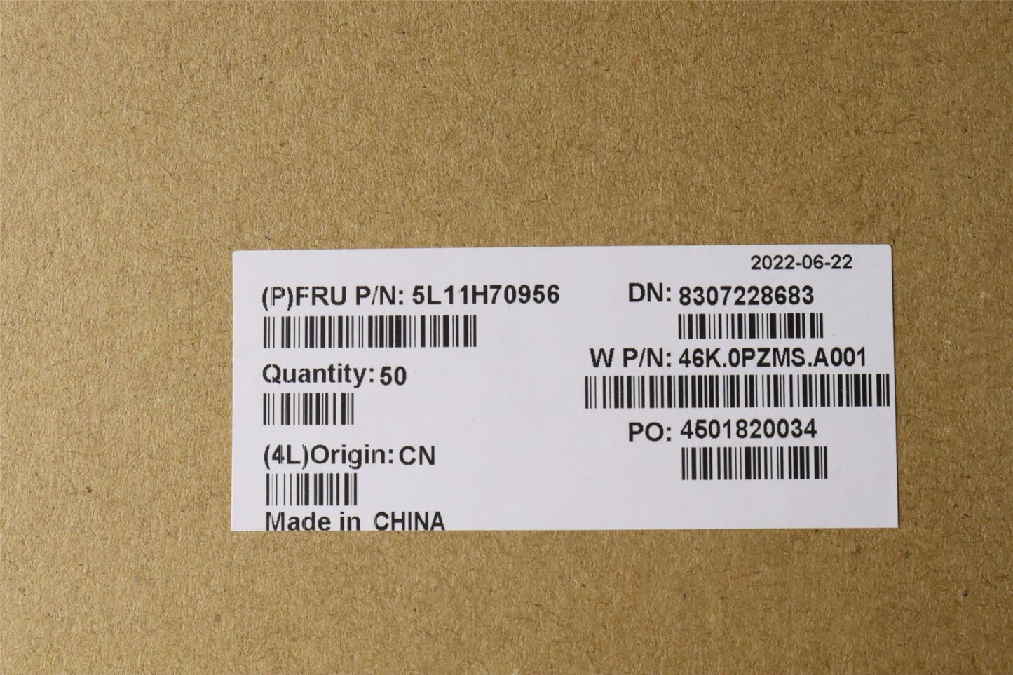Lenovo LABEL FRU GEO LABEL INTEL Talos 5L11H70956