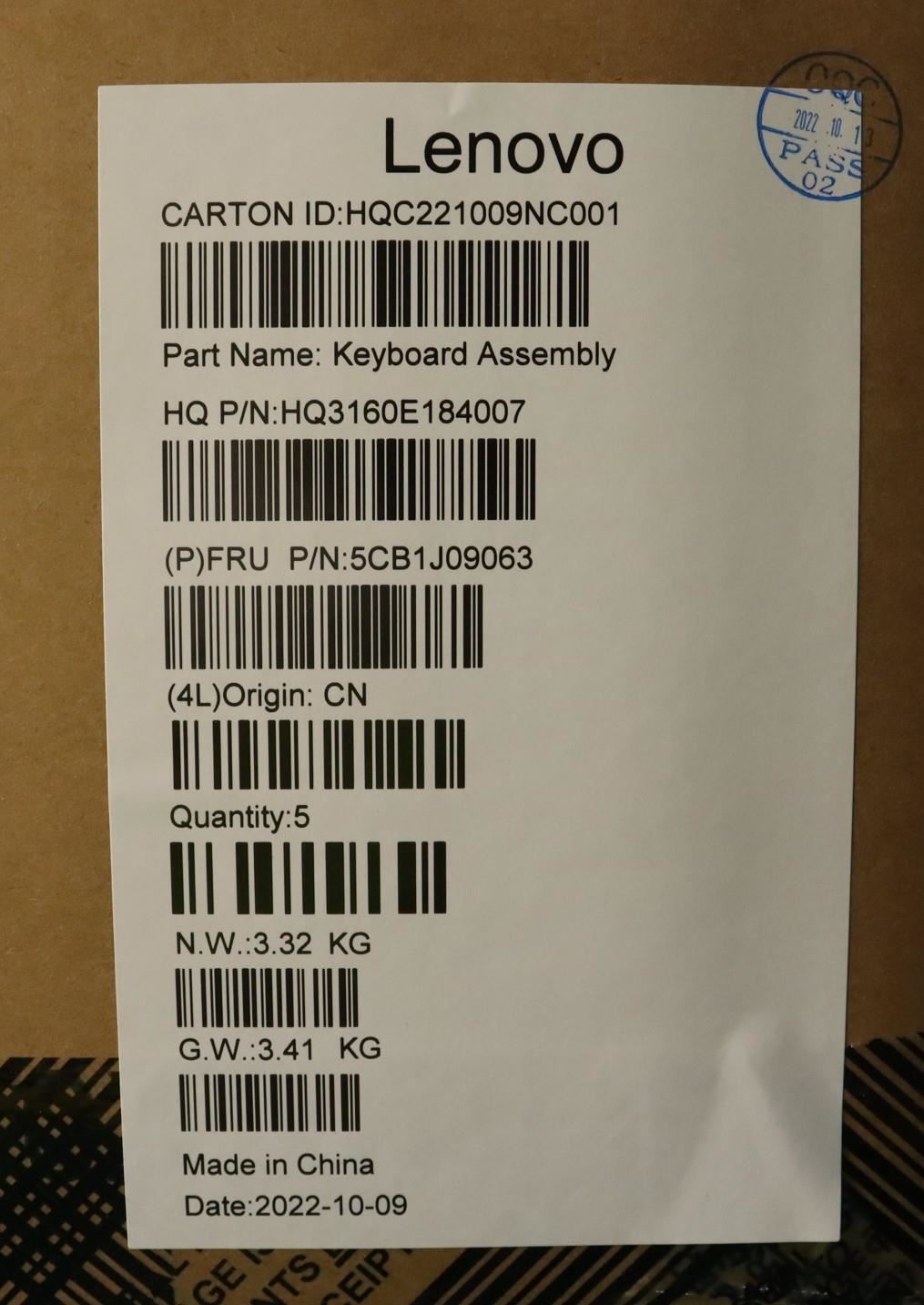 Lenovo Upper Case ASM_UKE H 82SN STGY UMA 5CB1J09063