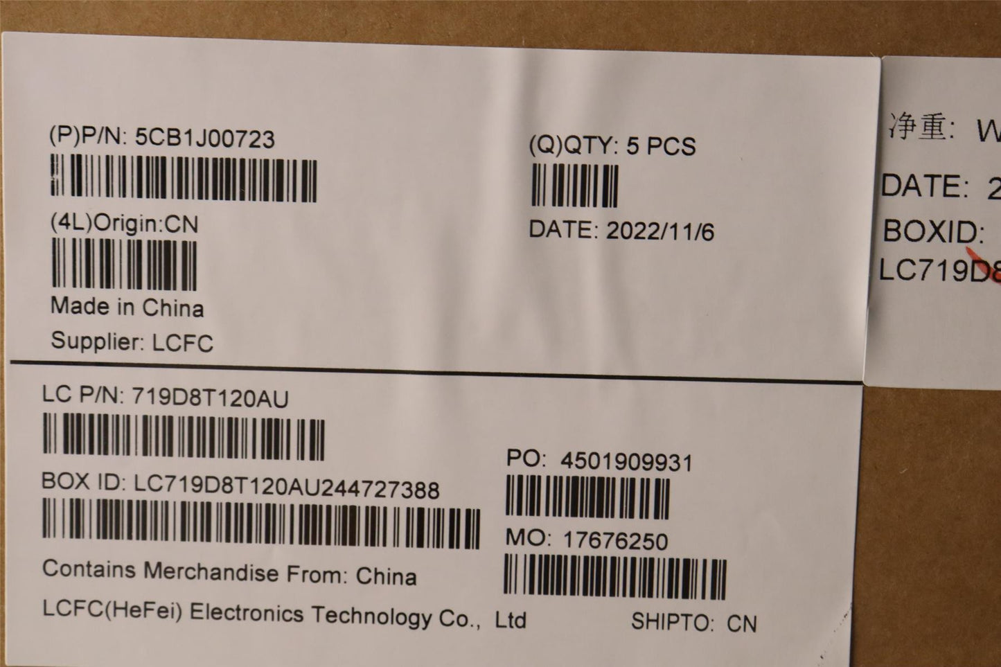 Lenovo Upper Case ASM_PORL82SFFP_CG_NB_PC 5CB1J00723
