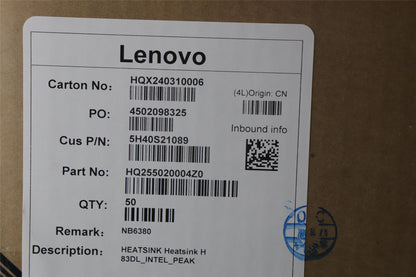 Lenovo HEATSINK Heatsink H 83DL_INTEL_PEAK 5H40S21089