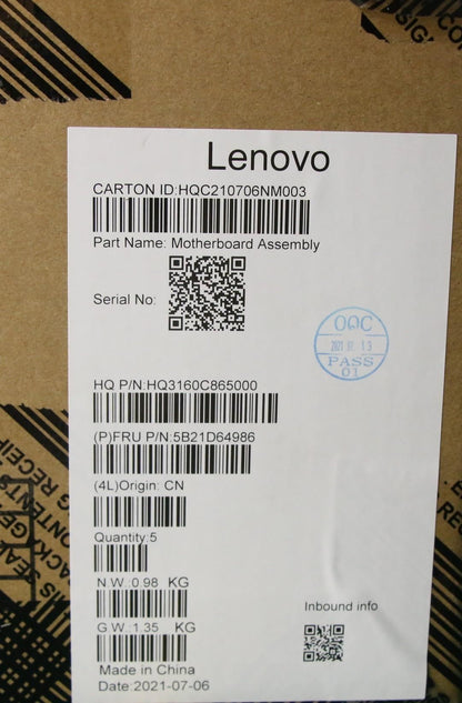 Lenovo Yoga 7 13ITL6 LTE Motherboard Mainboard UMA inteli51135G7 8G 5B21D64986