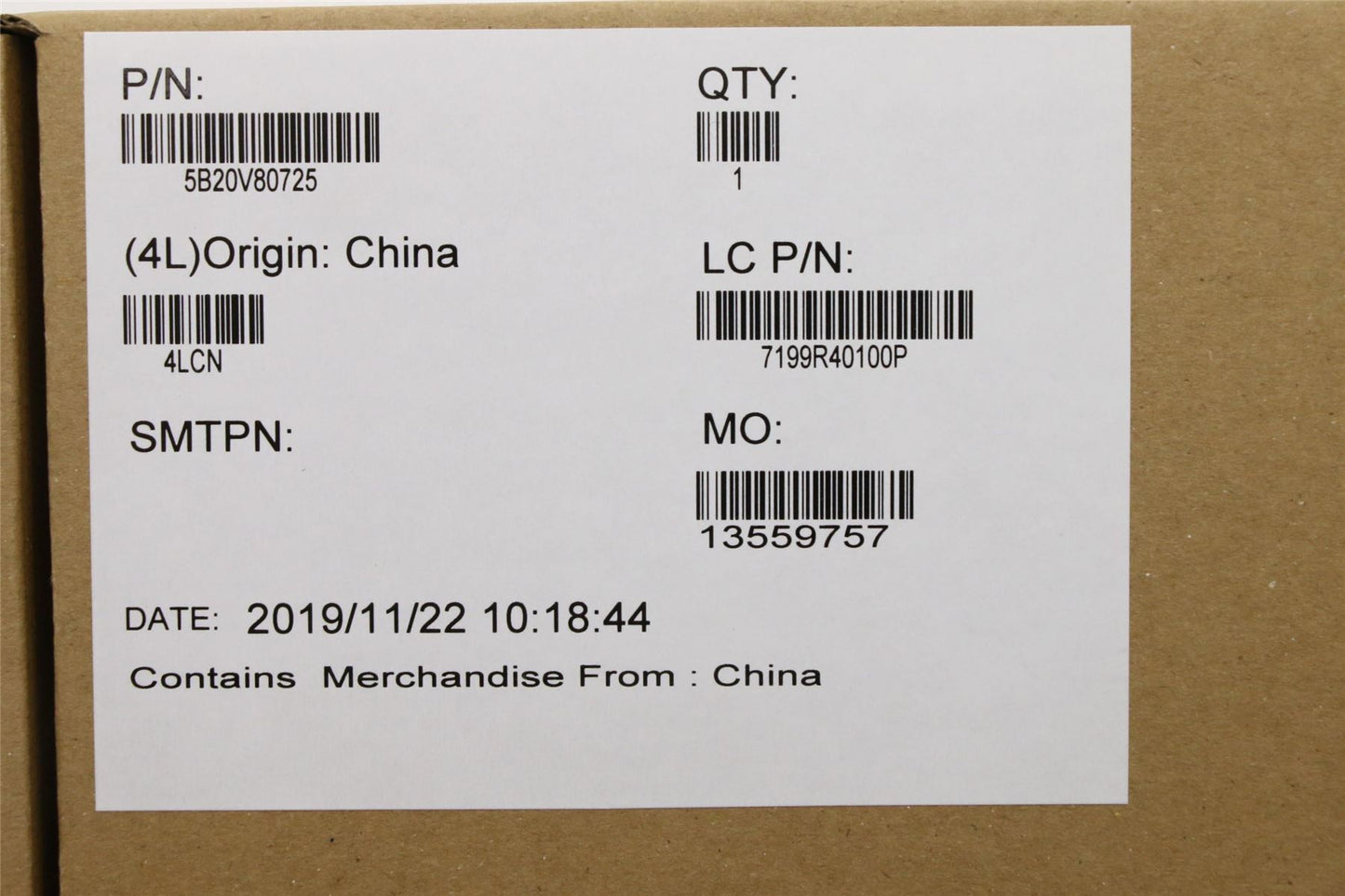 Lenovo 5B20V80725 BDPLANAR i5-8265U IUHDG620 WIN YT HW