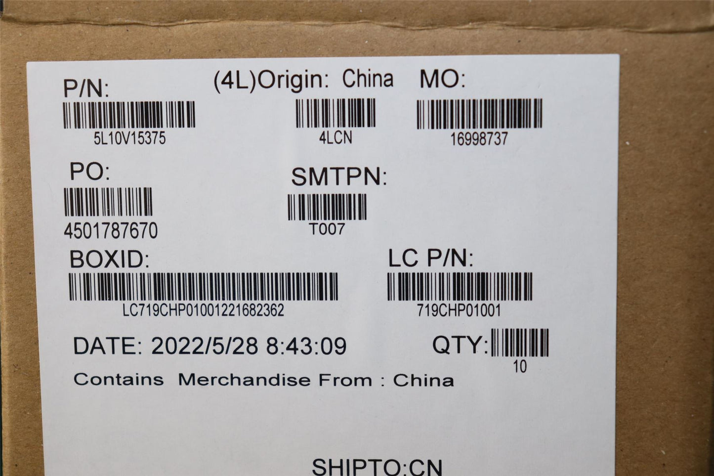 Lenovo LABEL FRU LABEL KIT for P17 GEN2 5L10V15375