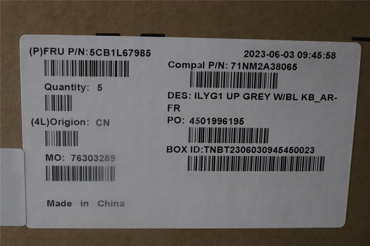 Lenovo Legion S7 16IRH8 Keyboard Palmrest Top Cover French Arabic 5CB1L67985