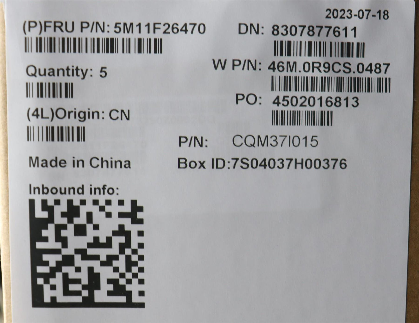 Lenovo MECH_ASM FRUKB SPA PTCcov,BK CHY WW 5M11F26470
