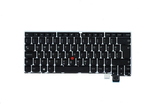Genuine Lenovo ThinkPad 13 Gen 2 Keyboard Slovenian Silver w/ Black Keys 01EN789