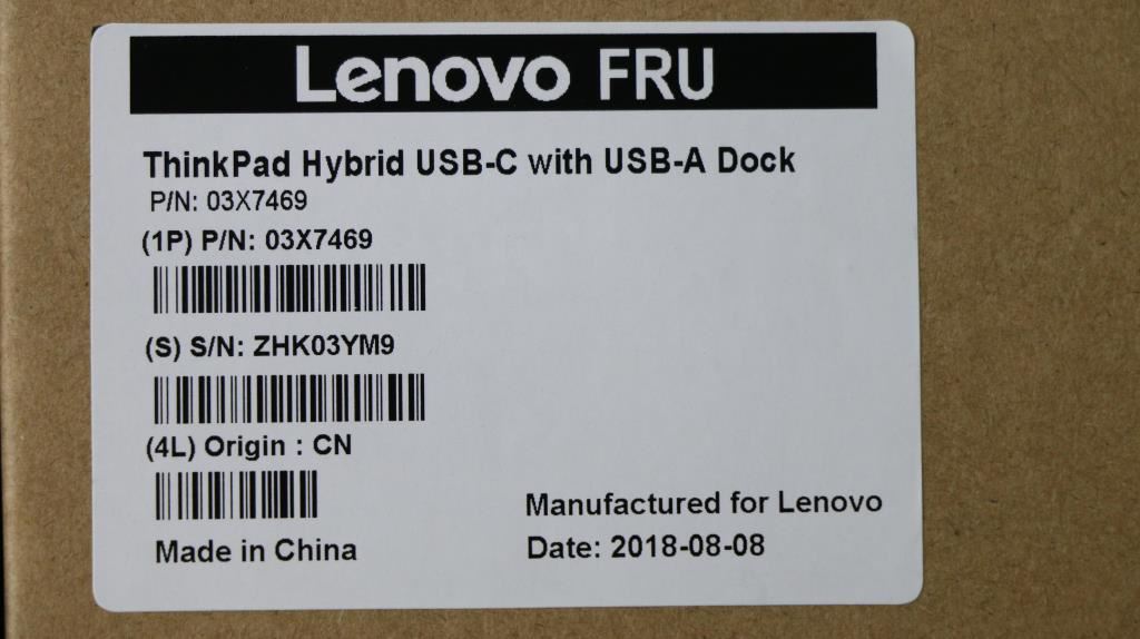 Lenovo Dock Hybrid USB-C with USB-A Dock Docking Station 03X7469
