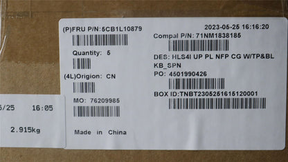 Lenovo UpperCase_SPA C82XD NFP CG BL PL 5CB1L10879