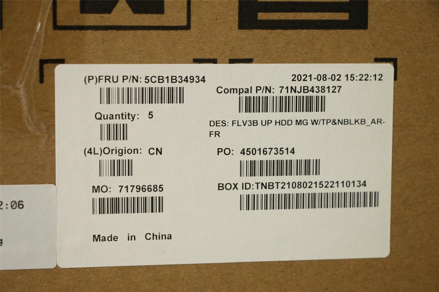 Lenovo ThinkBook 15 G2 ARE Palmrest Cover Touchpad Keyboard Grey 5CB1B34934