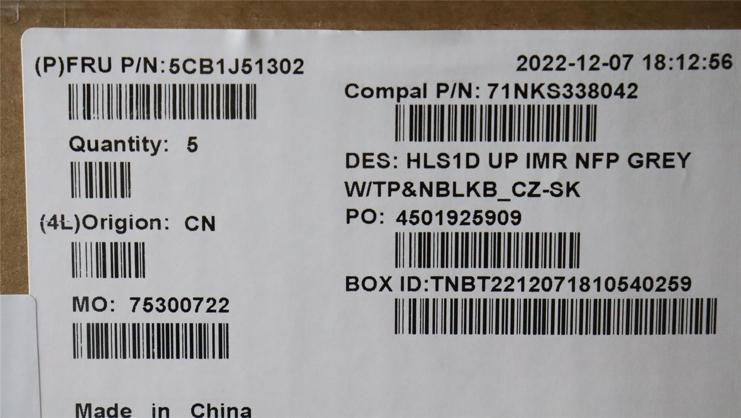 Lenovo UpperCaseASM_CZE/SLK C82VG NFP CG 5CB1J51302