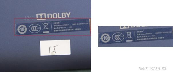 Lenovo A7600-H Rating Label-ROW&*82LVP90011W CS 5L19A6MWCD