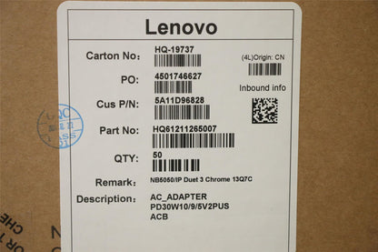 Lenovo Chrome 5 13Q7C6 IP 3 11Q727 EDU AC Charger Adapter Power supply 5A11D96828
