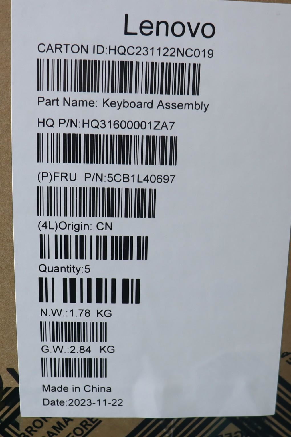 Lenovo Yoga 7 14IRH8 Palmrest Cover Touchpad Keyboard Russian 5CB1L40697