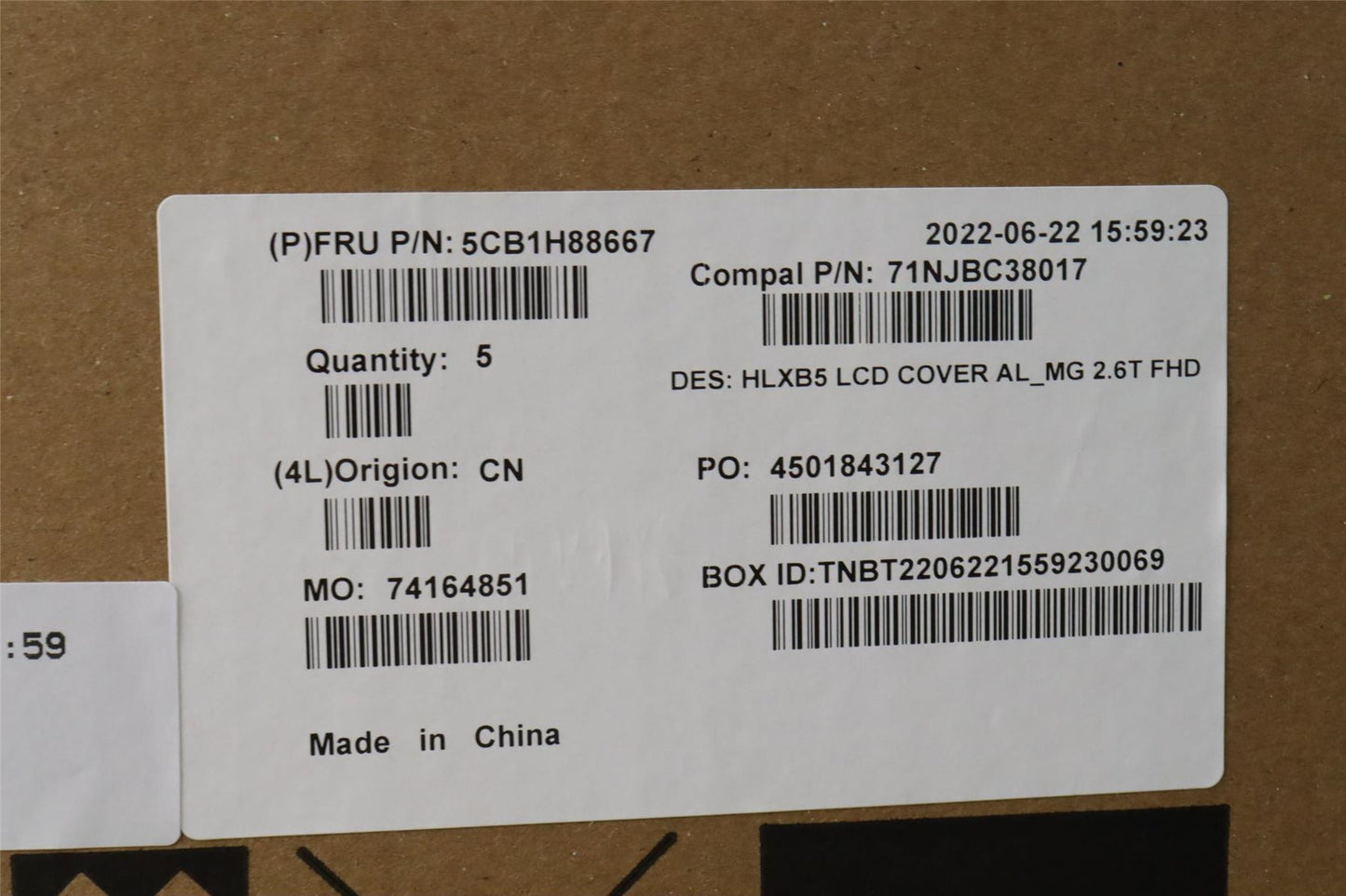 Lenovo LCD Cover C 21DL MG 2.6t 5CB1H88667