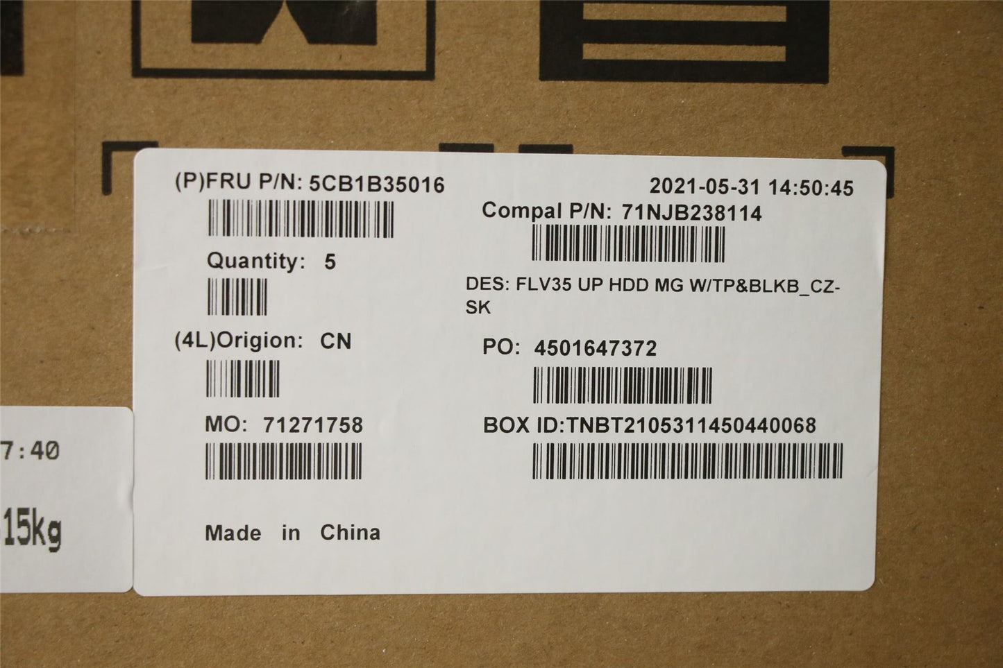 Lenovo ThinkBook 15 G2 ITL Palmrest Cover Touchpad Keyboard Grey 5CB1B35016