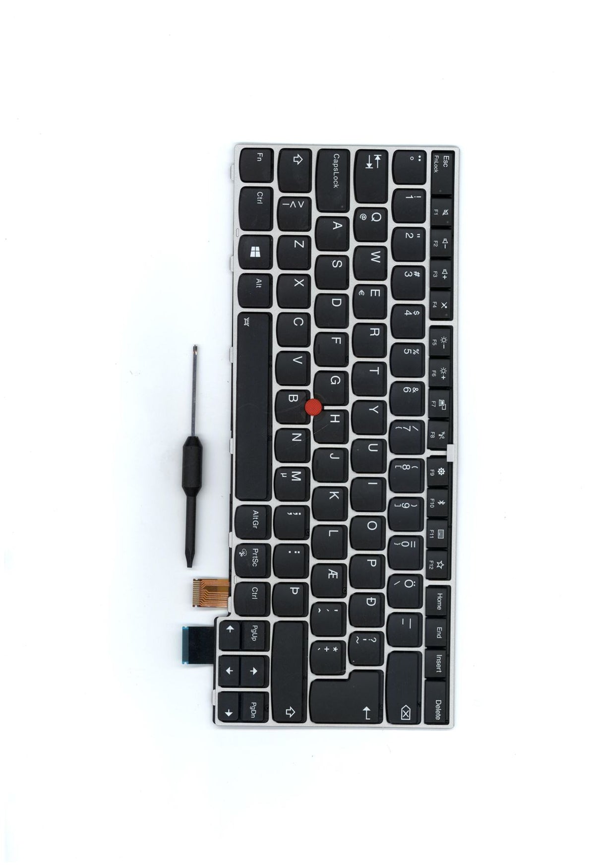 Lenovo ThinkPad T470s Keyboard Icelandic Silver/Black Keys Backlit 01ER885
