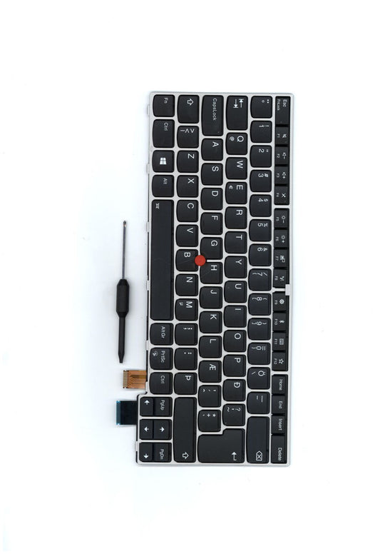Lenovo ThinkPad T470s Keyboard Icelandic Silver/Black Keys Backlit 01ER885
