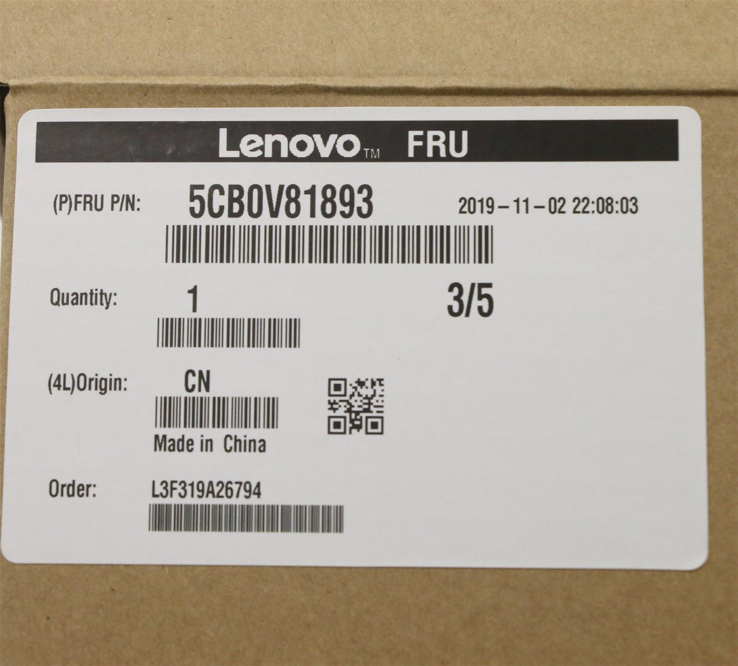 Lenovo ThinkPad T490s LCD Cover Rear Back Housing 5CB0V81893