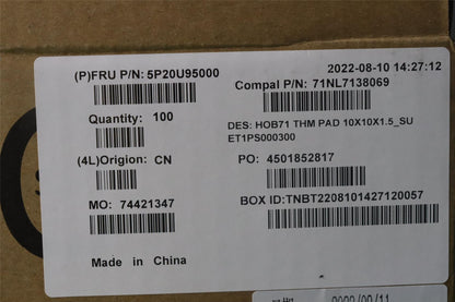 Lenovo T-FLEX360_10X10X1.5MM,Laird 5P20U95000