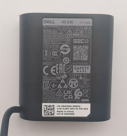 Dell Charger AC Adapter 19.5V 3 Pin 45W 5V C6 Type C 09WD6G 9WD6G