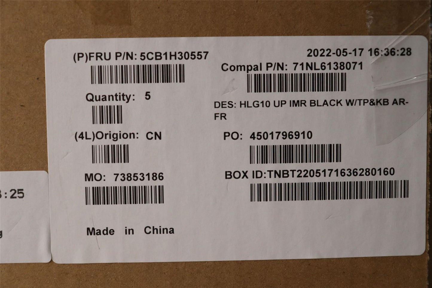 Lenovo IdeaPad 3 15IAH7 Palmrest Cover Touchpad Keyboard Black 5CB1H30557