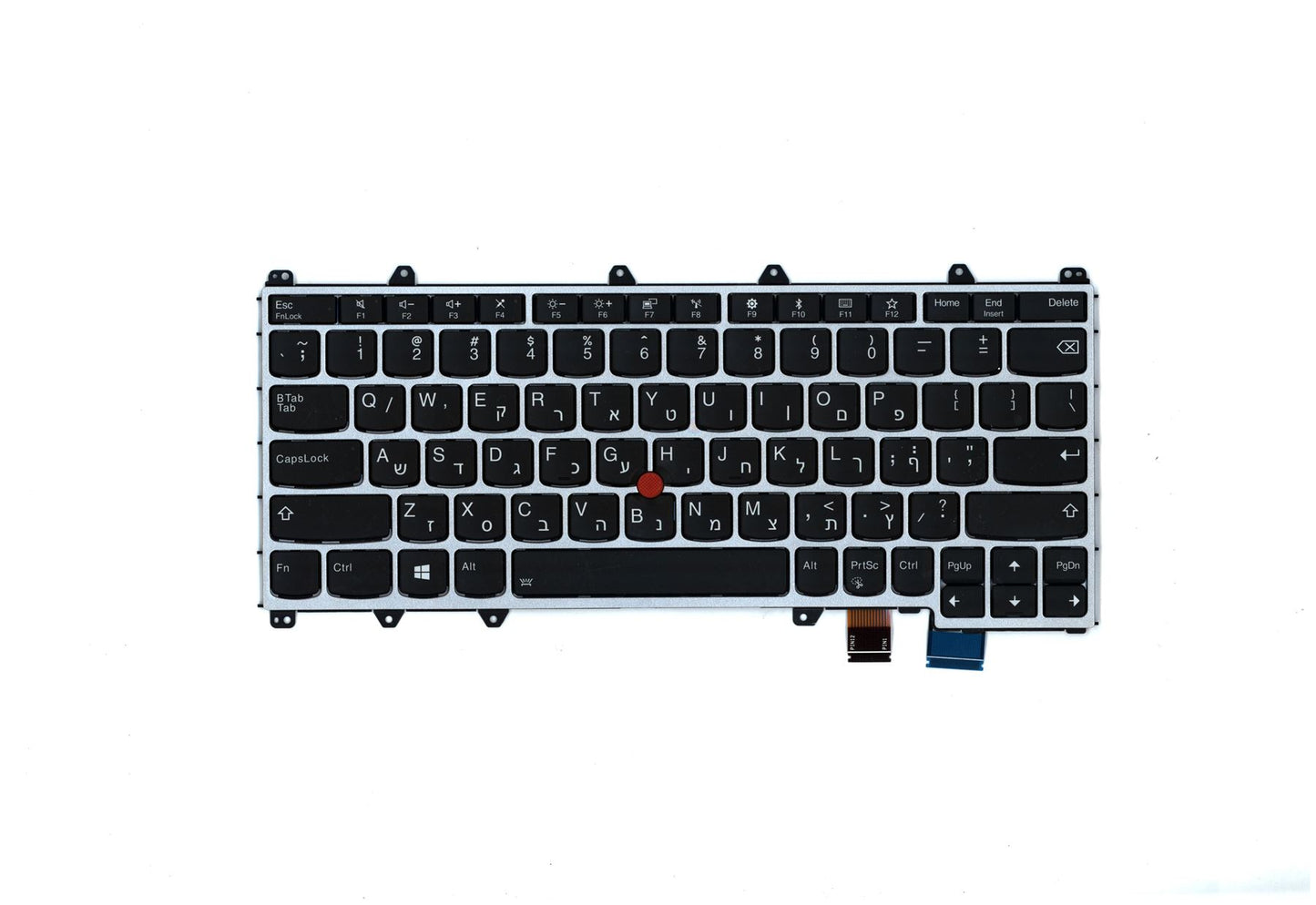 Lenovo ThinkPad X380 Keyboard Hebrew Silver Backlit 01HX114