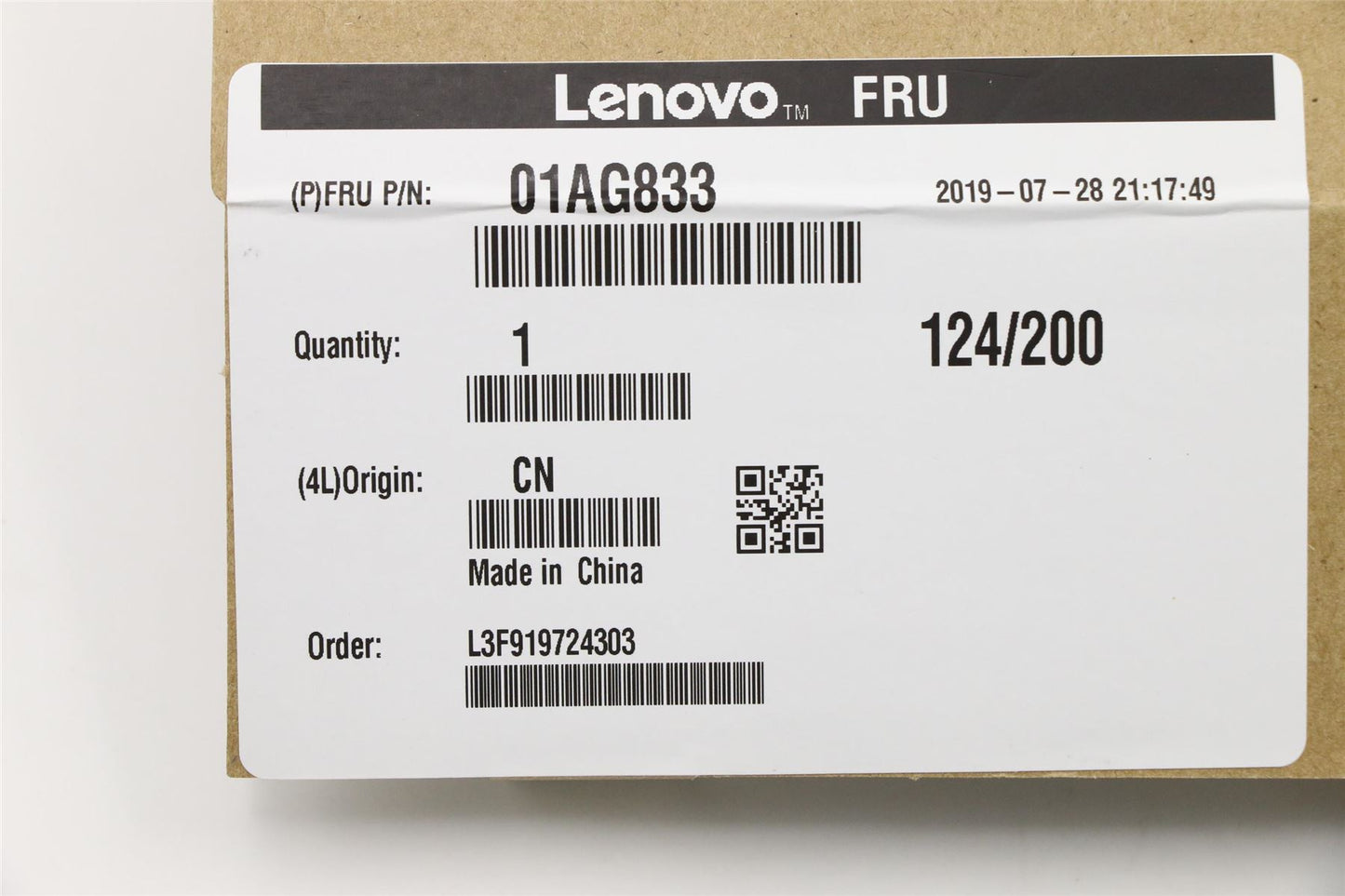 Lenovo MEMORY 4GB DDR4 2666 UDIMM,Samsung 01AG833