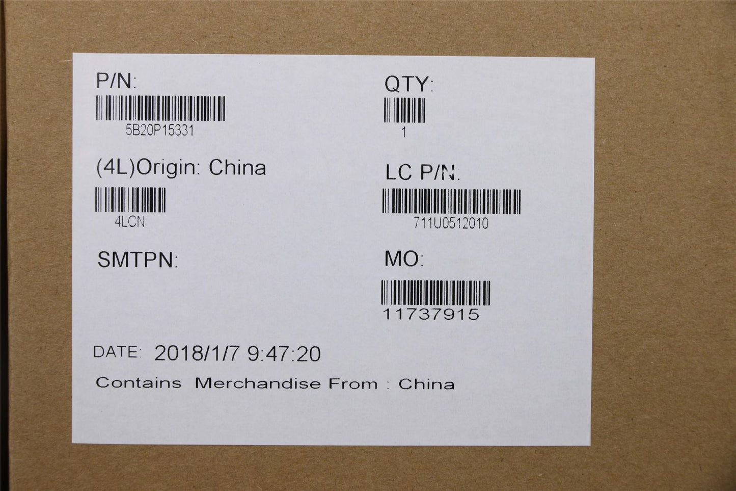 Lenovo MBL80XW321A49120UMANFPWIN 5B20P15331