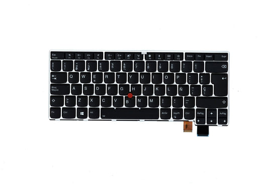 Lenovo ThinkPad 13 Gen 2 Keyboard Spanish Silver w/ Black Keys Backlit 01EN856