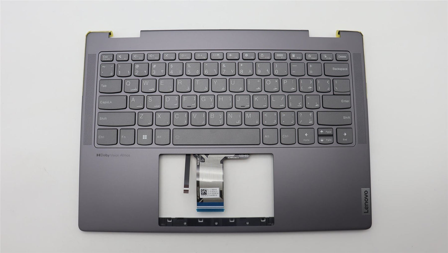 Lenovo Yoga 7 14ARP8 Keyboard Palmrest Top Cover Arabic Storm Grey 5CB1L48312
