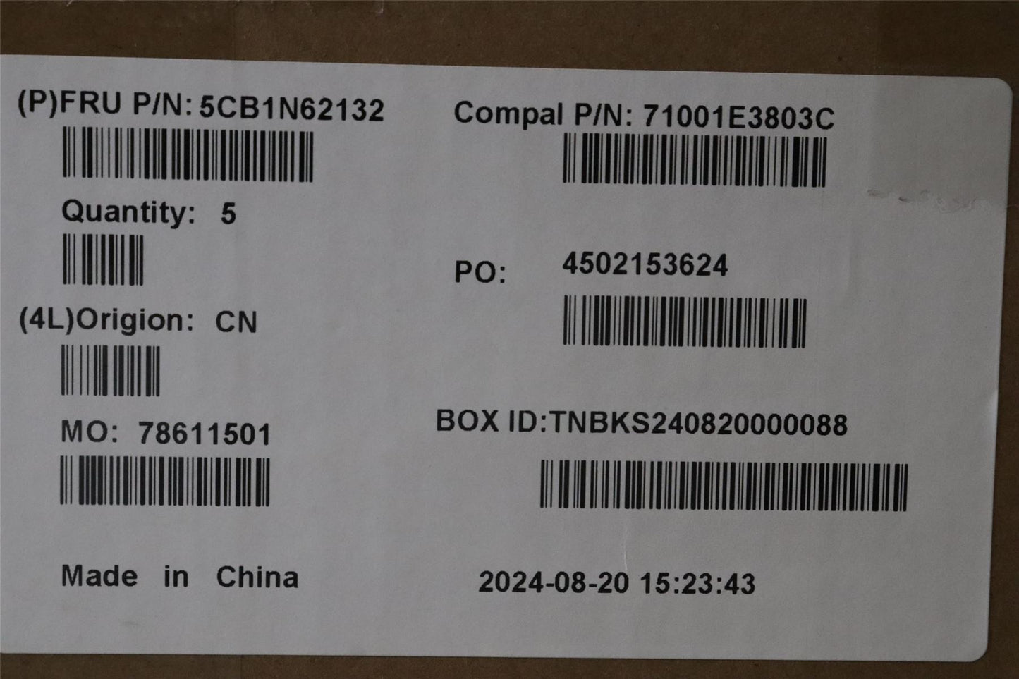 Lenovo UpperCaseASM_UKE C 83FD WH RGB 5CB1N62132