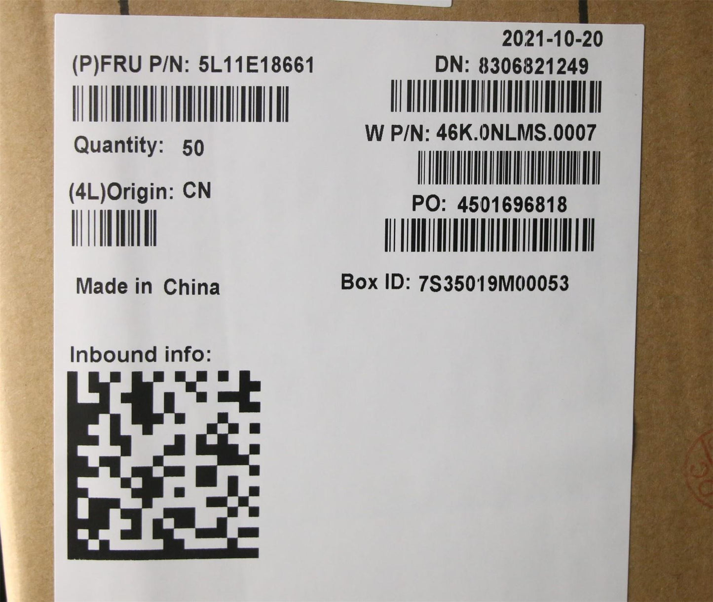 Lenovo LABEL GEO LABEL KIT,CH1 5L11E18661