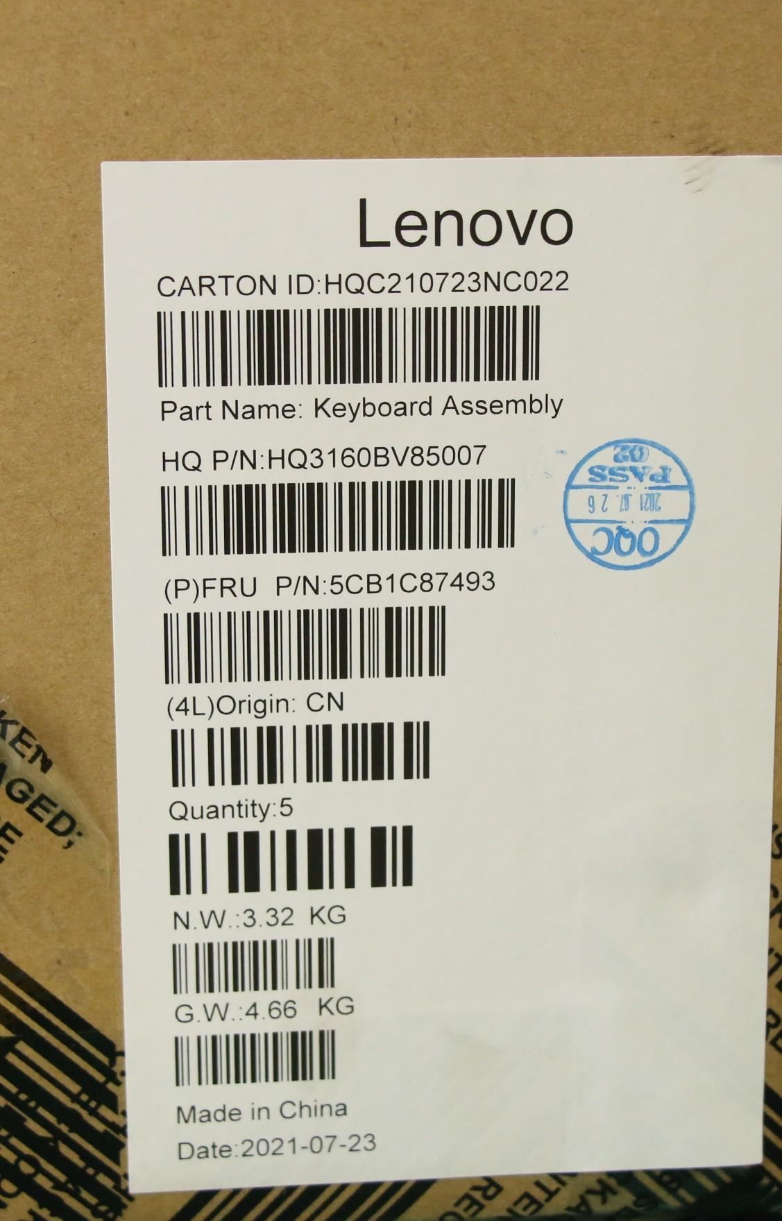 Lenovo IdeaPad 5 16IHU6 Palmrest Cover Touchpad Keyboard Italian Grey 5CB1C87493