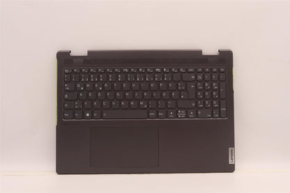 Lenovo Yoga 7 16IAH7 Palmrest Cover Touchpad Keyboard German Silver 5CB1J04006