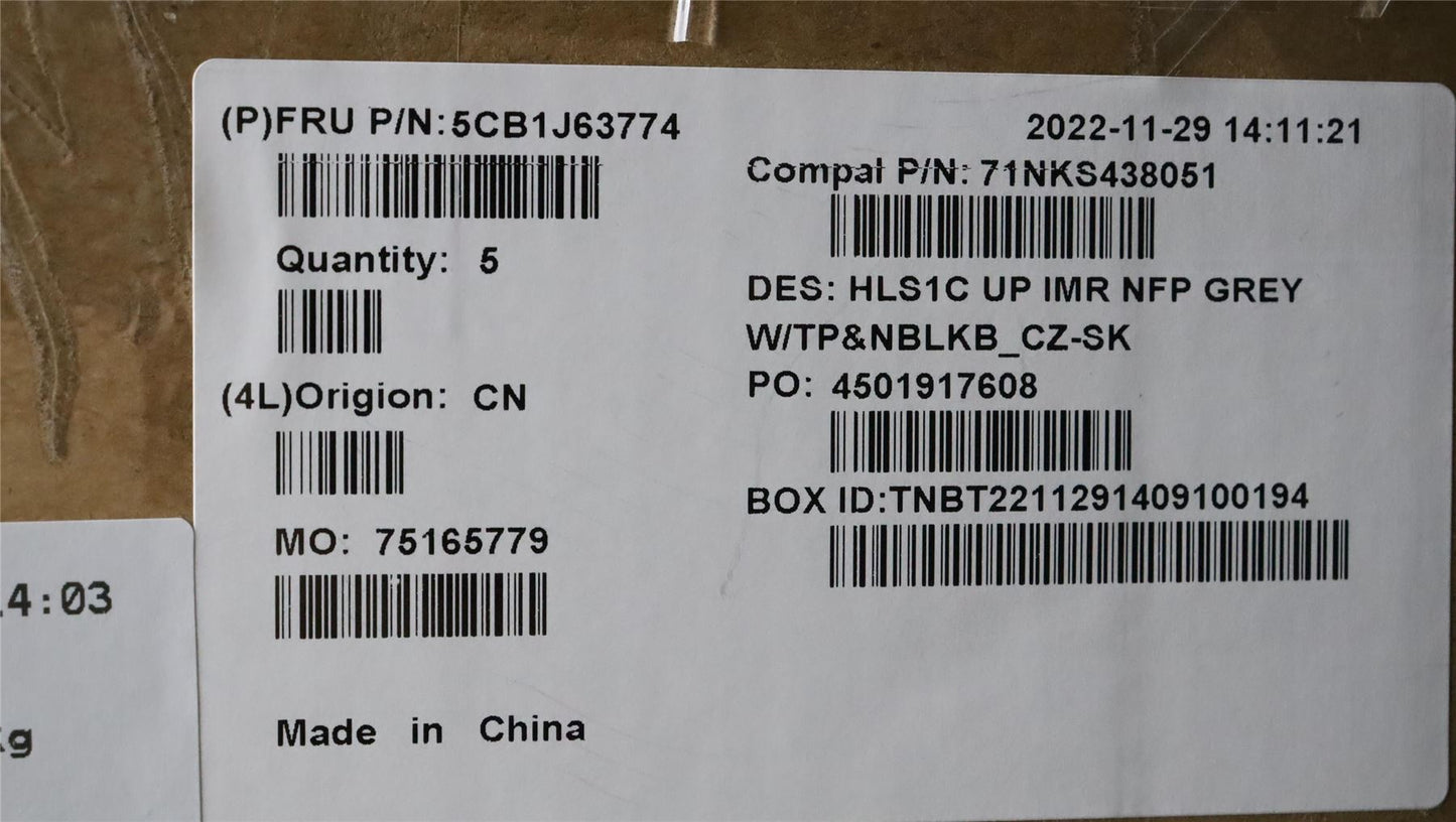 Lenovo IdeaPad 1 14AMN7 Palmrest Cover Touchpad Keyboard Cloud Grey 5CB1J63774