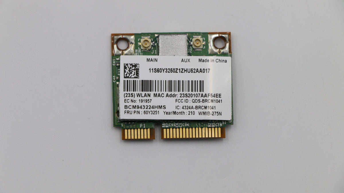 Lenovo Wireless,WLAN,GTK,43225 HMC WiFi WLAN Board 60Y3251