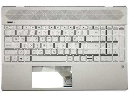 HP Pavilion 15-CW 15-CS Palmrest Cover Keyboard Nordic Silver Backlit L24752-DH1