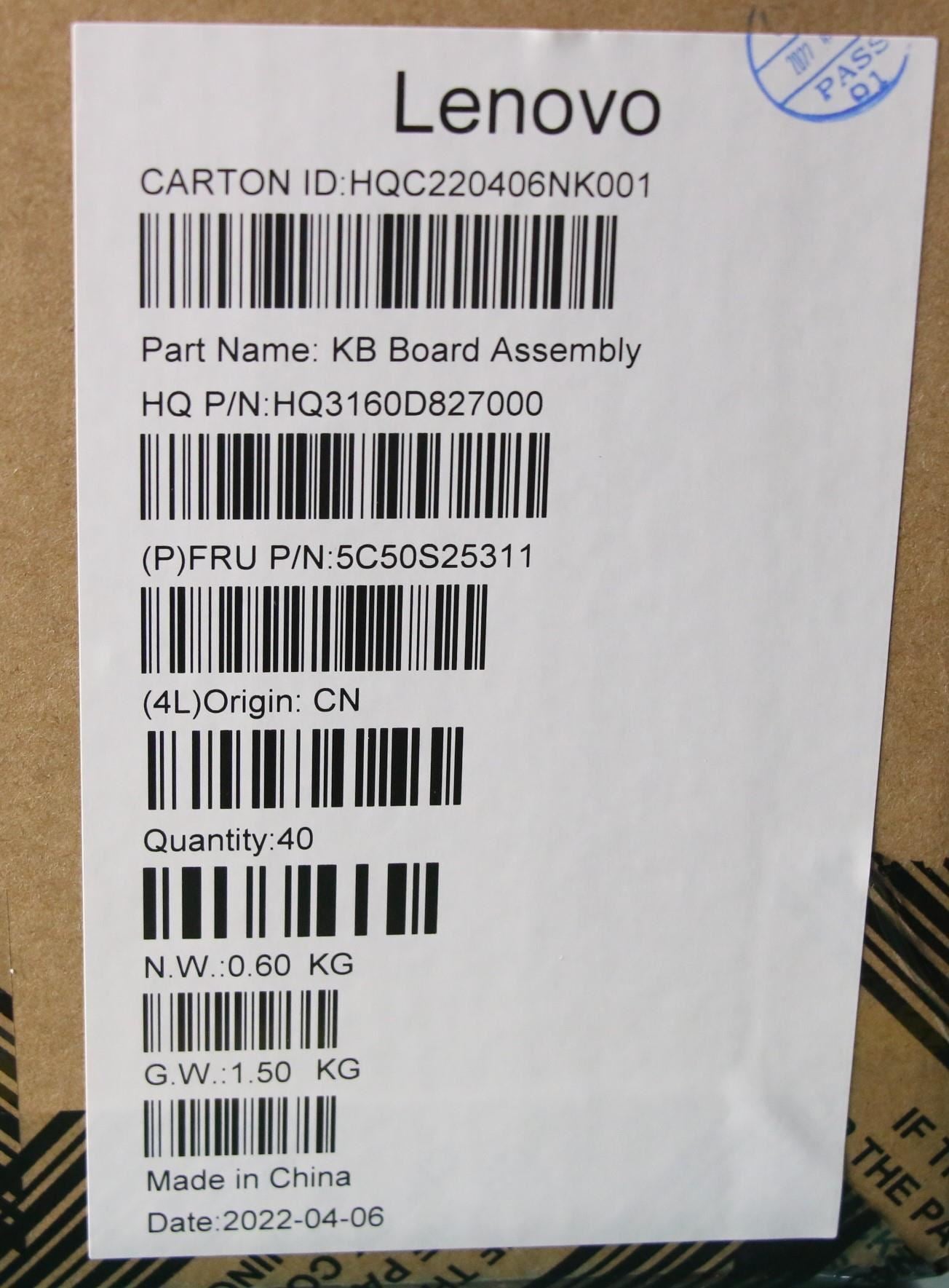 Lenovo Sensor_Board H 82T3 5C50S25311