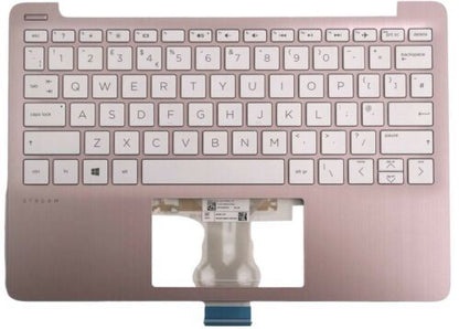 Genuine HP Stream 11-AK 11-AJ Palmrest Cover Keyboard UK Pink L45168-031