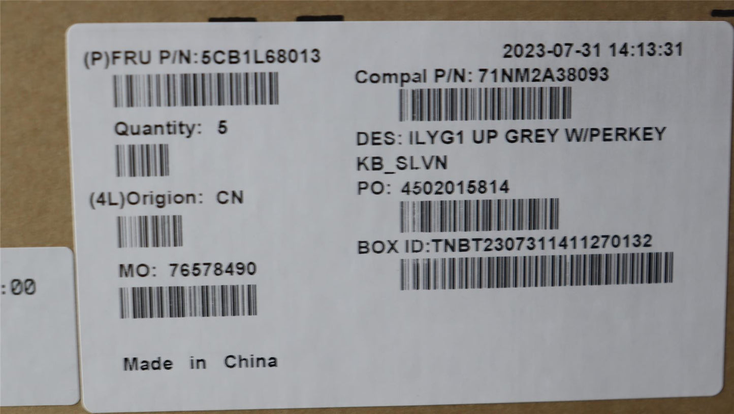 Lenovo Legion S7 16IRH8 Keyboard Palmrest Top Cover Slovenian Silver 5CB1L68013