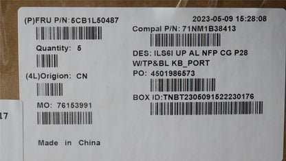 Lenovo UpCase_POR C82XF NFP CG BL ALDF 5CB1L50487